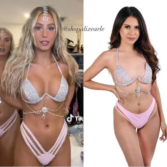 Lumi Shop pink rhinestone set - Picture 5 of 5